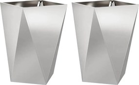 vidaXL Növénytartó 2 pcs Ezüst 50 x 50 x 75 cm Rozsdamentes acél