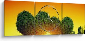 Kép - szív a fák tetején (órával) (90x30 cm)