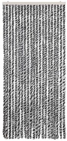 szürke és fekete és fehér zsenília rovarfüggöny 90x200 cm