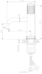 Invena Moonlight, mosogató csaptelep h-182, fekete-rózsa arany, INV-BU-77-014-V