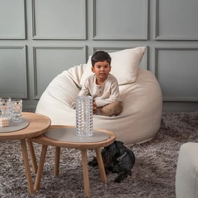 Krémszínű buklé babzsákfotel Om 110 – SLOWDOWN