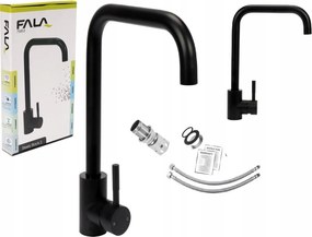 Konyhai Mosogató Csaptelep Álló Steely Black 2 Fekete Hullám 75853