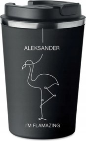 Prémium thermo bögre Az Ön Nevével Felirat Név Flamazing Flamingó KT_154
