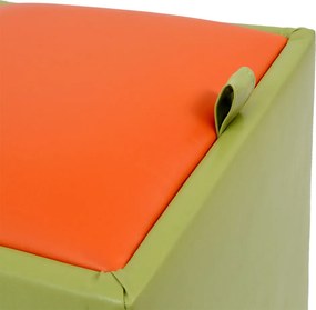 Box puff - műbőr, zöld/narancssárga - 21899/21895 R