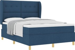 vidaXL Boxspring ágy matraccal Sötétszürke 90x190 cm Szövet Kék szövet
