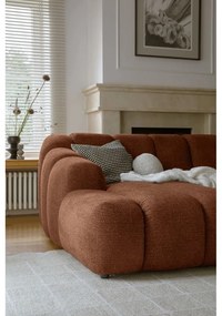 Terrakotta színű sarokkanapé (bal oldali-heverő résszel) Shell – Miuform