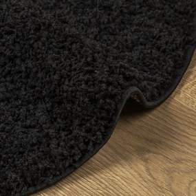 PAMPLONA fekete magas szálú bolyhos modern szőnyeg Ø 280 cm