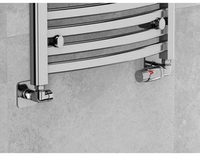 Mexen G00, axiális szelep G1/2" szögletes kupakkal és termosztatikus fejjel M30x1,5 mm, króm, W903-900-909-01