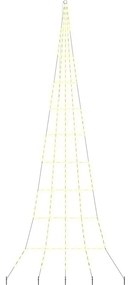 LED Karácsonyfák talajráccsal Meleg fehér 500 cm Fém