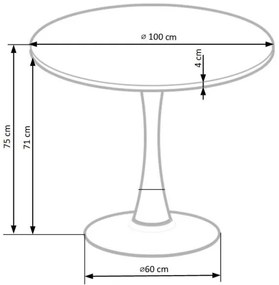 Étkezőasztal CARMELO 75 x 100 cm fekete/barna