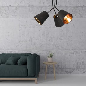 Csillár rúdon IRMA 3xE27/15W/230V fekete