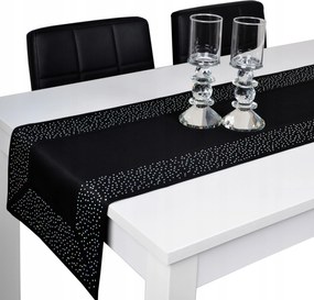 Dekorációs öv Smaragd 40x180 asztali futó strassz fekete