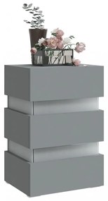 szürke szerelt fa LED-es éjjeliszekrény 45 x 35 x 67 cm