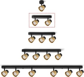 Brilagi - NUGGET irányítható spotlámpa 2xGU10/30W/230V fekete/arany
