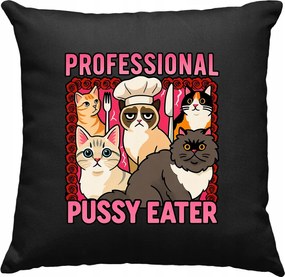 Professional Pussy Eater párna, fekete