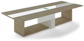 Trevix tárgyalóasztal 360 x 140 cm, homoki tölgy / fehér