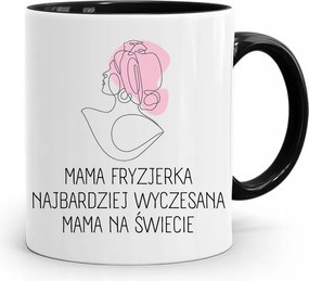 Fekete Születésnapi Ajándék Bögre Anyukáknak Fodrásznak fényképes nyomtatással