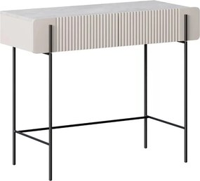 Malmi fiókos sminkasztal 100 cm - kasmír / crema bianca / fekete lábak
