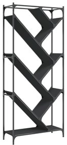 fekete szerelt fa és fém könyvszekrény 79 x 30 x 180 cm