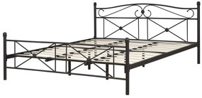 Romantikus Fekete Díszített Fémkeretes Ágy 180 x 200 cm RODEZ Beliani