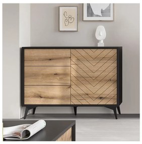 Szekrény DIAMOND 77x104 cm fekete/barna