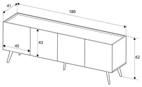 TV szekrény Thea 6 (tölgy) . 1109433