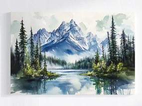 Poszter Tájkép Észak Kanada Hegyek Erdő Tó Természet 120x80