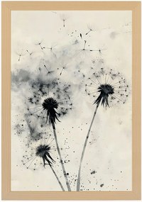 Poszter Keret Fa Grafika Természet Növényzet Virágok Pitypang 40x60