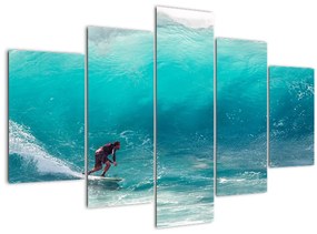 Szörfösök képe a hullámokban (150x105 cm)