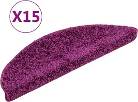 vidaXL 15 db lila félkör alakú lépcsőszőnyeg 56 x 17 x 3 cm