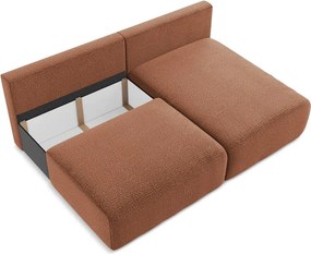 Téglavörös kinyitható-tárolóhelyes sarokkanapé (jobb oldali) Kalena – Makamii