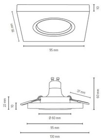 Spot-Light 2515174 - VITAR LED beépíthető lámpa 1xGU10/5W/230V