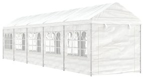 Fehér polietilén pavilon tetővel 11,15 x 2,28 x 2,69 m