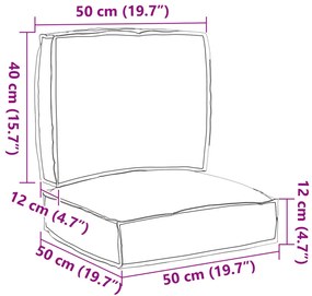 Raklap párna készlet 2 pcs Antracit 50 x 50 x 12 cm