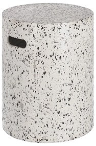Jenell fehér beton kerti tárolóasztal, ⌀ 35 cm - Kave Home