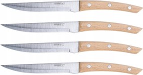 4 db-os Homey's Bokträ steak késkészlet fa nyéllel