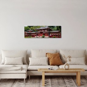 Kép - kínai építészet (órával) (90x30 cm)
