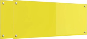 vidaXL Konyhai splashback 2 pcs Sárga 100 x 40 cm edzett üveg