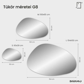 Kavics alakú tükör LED-világítással G8