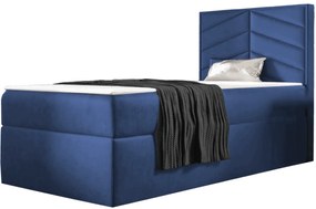 St7 boxspring ágy, kék, jobbos (90 cm)