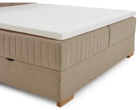 Bézs ágyneműtartós boxspring ágy 160x200 cm Tambo – Meise Möbel