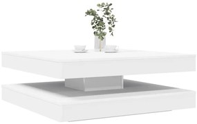 Fehér dohányzóasztal 360 fokban forgatható 90x90x34,5 cm