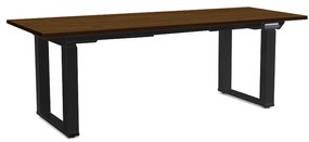 OfficeTech Strong állítható magasságú asztal 200 x 80 cm, fekete alap, dió