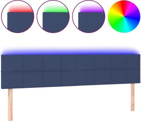 vidaXL kék szövet LED-es fejtámla 200x5x78/88 cm