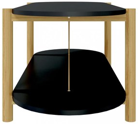 fekete szerelt fa dohányzóasztal 110x48x40 cm