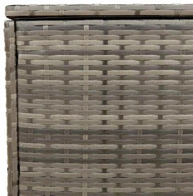 szürke polyrattan kültéri párna doboz 100x55x55,5 cm