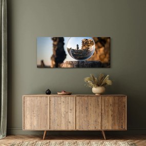 Nagyító és a táj képe (120x50 cm)