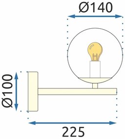 Toollight - fali üveglámpa Classic APP684-1W, arany, OSW-05639