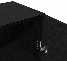 fekete tölgy szerelt fa tálalószekrény 100 x 36 x 60 cm