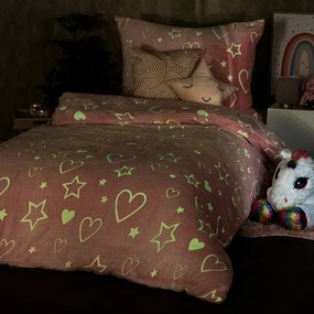 4Home Heart világító mikroflanel ágyneműhuzat , 140 x 200 cm, 70 x 90 cm